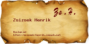 Zsizsek Henrik névjegykártya